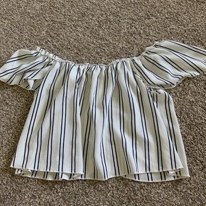 off the shoulder striped top